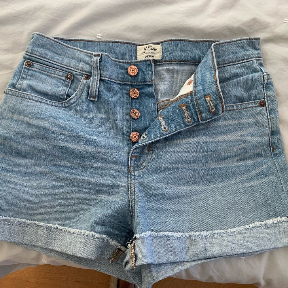 JCrew size 26 light blue jean shorts